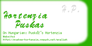 hortenzia puskas business card